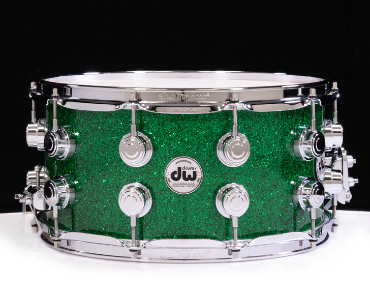 DW Collector's Series Pure Maple 10+6 Snare 7x14 - Green Glass