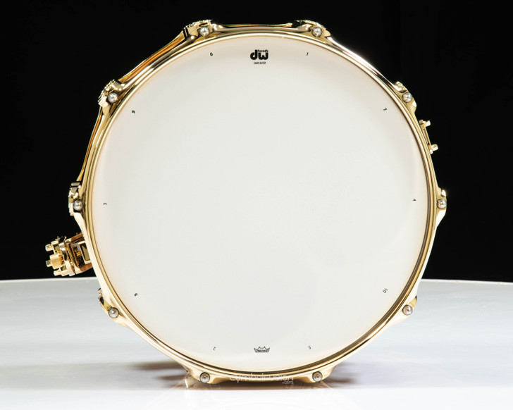 DW Collector's 8x14 Snare Drum Golden Natural Satin Oil w/Gold HW