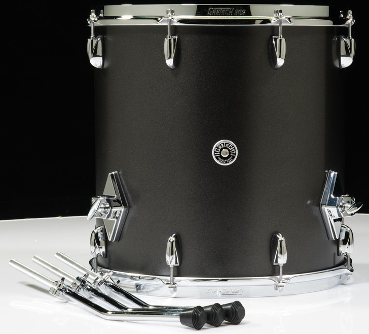 Gretsch Brooklyn Series 3pc Satin Black Metallic Shell Pack Natural Hoops