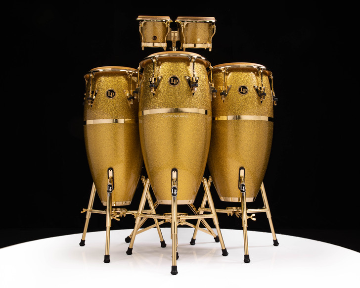 LP Galaxy Fiberglass Complete Gold Set (Congas, Bongos, Stands)