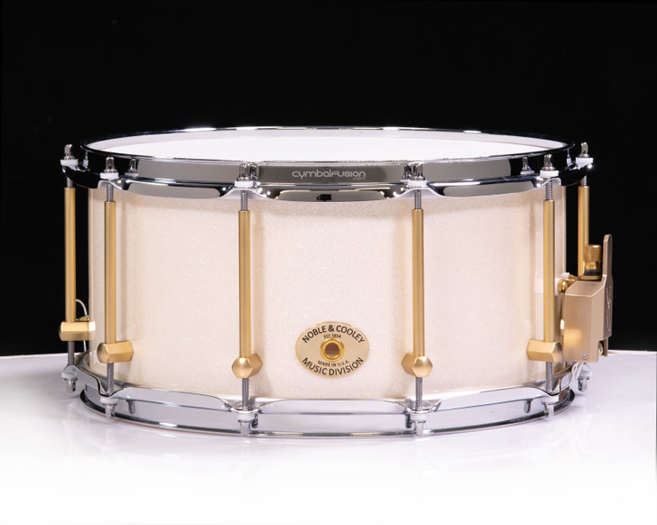 Noble Cooley SS Maple 7 x 14 Snare - Antique White Sparkle