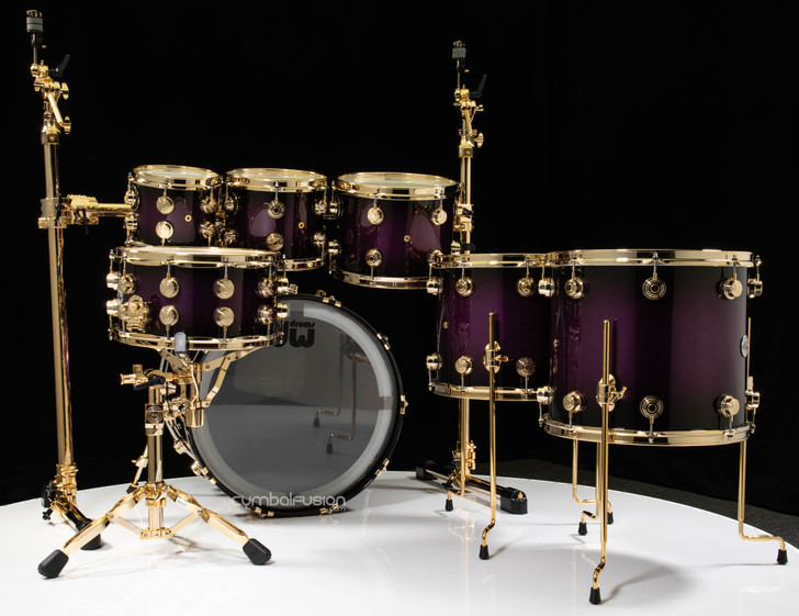 DW Collectors 7pc Maple SSC - Anodized Purple to Black Burst w/Gold