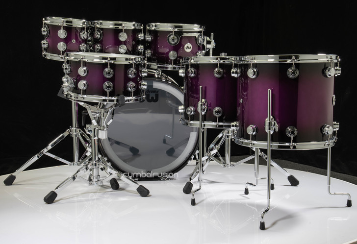 DW Collectors 7pc SSC Maple Shell Pack - Anodized Purple to Black Burst