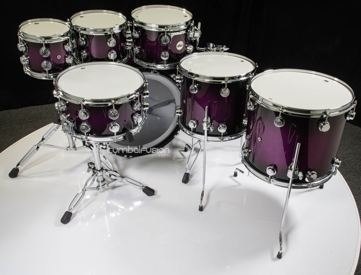 DW Collectors 7pc SSC Maple Shell Pack - Anodized Purple to Black Burst