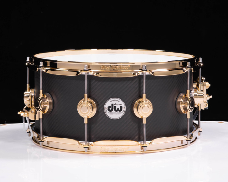 DW Collector's 6.5x14 Carbon Fiber Snare Drum w/Gold HW