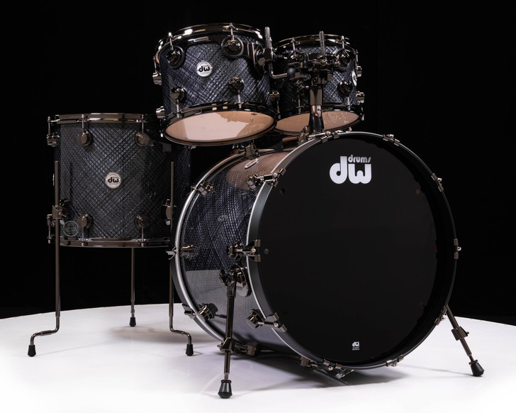 DW Collector's Maple 5pc Shell Pack Grey Crystal with Black Nickel
