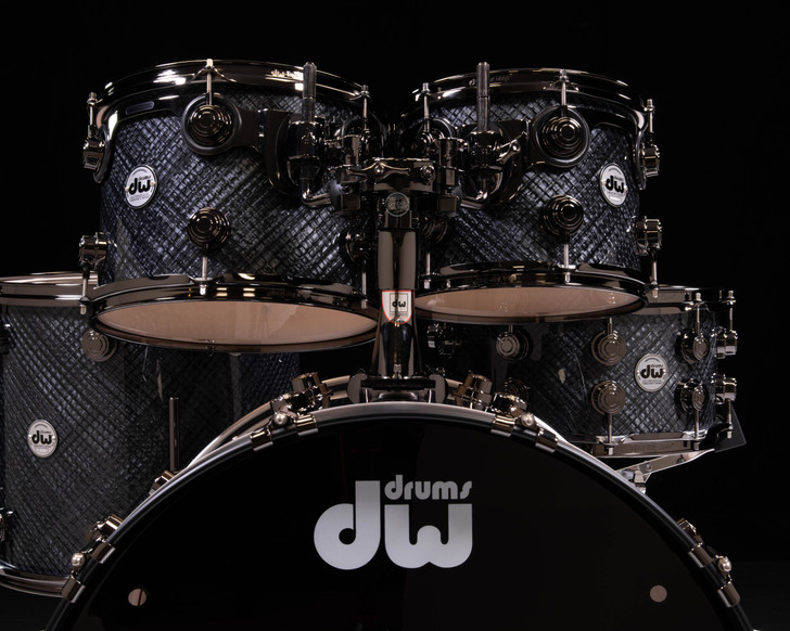 DW Collector's Maple 5pc Shell Pack Grey Crystal with Black Nickel