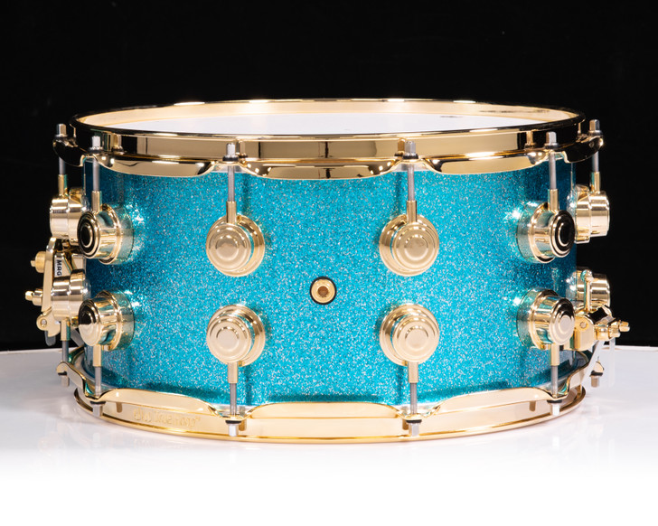 DW Collectors 7x14 SSC Maple Snare Drum - Silver Blue Sparkle Lacquer