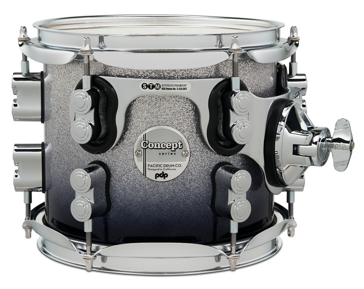 PDP Concept Maple 7x8 Drum - Silver to Black Fade (PDCM0708STSB)