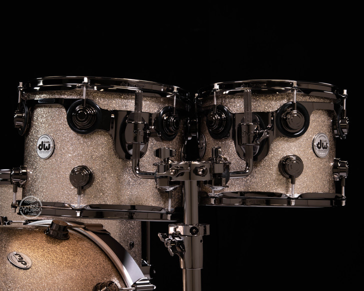 DW Collector's 4pc SSC Maple Kit Nickel Sparkle Glass w/Black Nickel HW