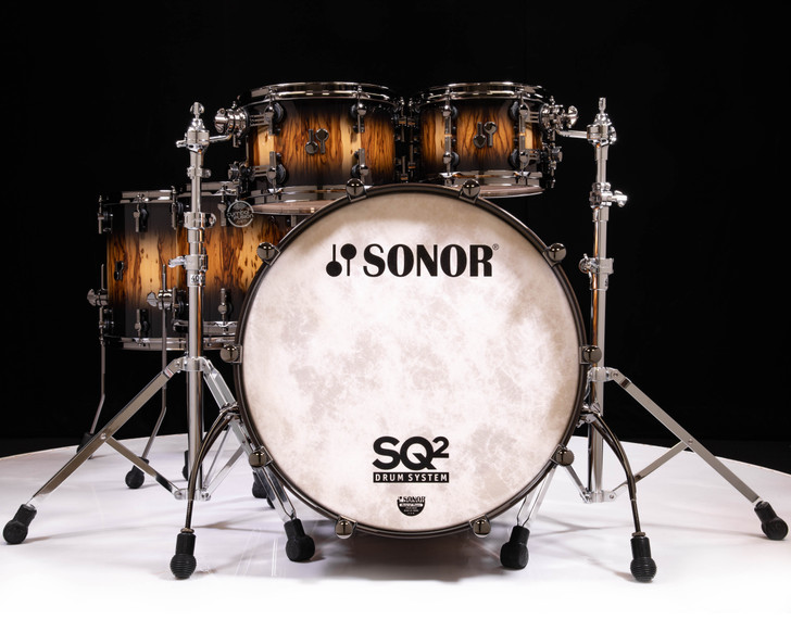 Sonor SQ2 5pc Maple Kit - Candy Black Burst over  African Marble