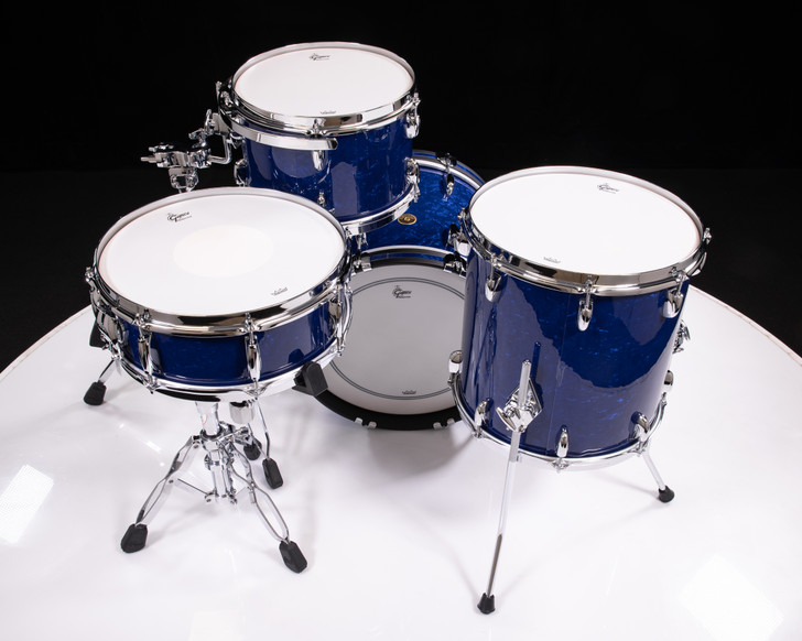 Gretsch Broadkaster 4pc Kit - Deep Blue Nitron w/matching inlay
