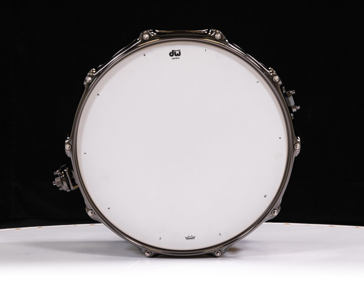 DW Collector's Series Polished Brass 3mm 6.5x14 Snare w/Black Nickel