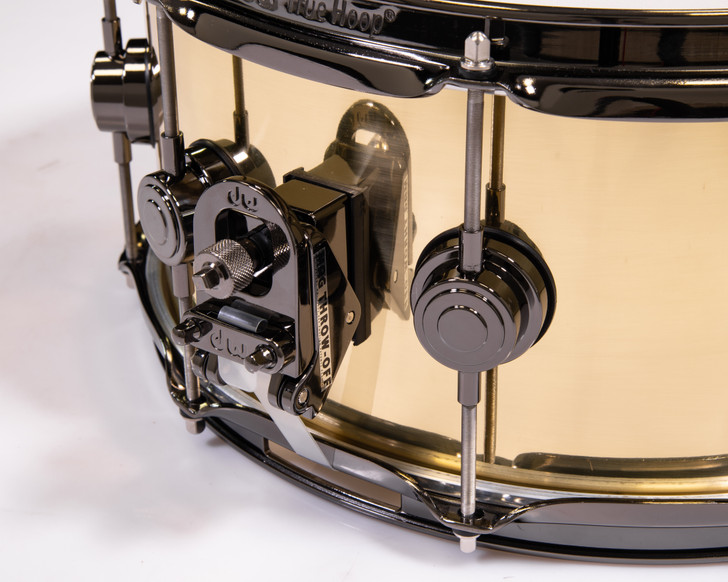 DW Collector's Series Polished Brass 3mm 6.5x14 Snare w/Black Nickel