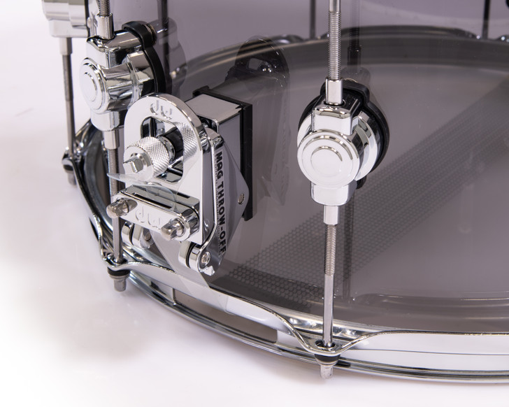 DW Acrylic Design Series Drum 8" x  14" Snare  - Smoke (Single Row)