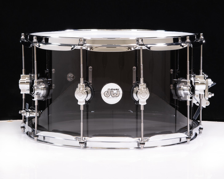 DW Acrylic Design Series Drum 8" x  14" Snare  - Smoke (Single Row)