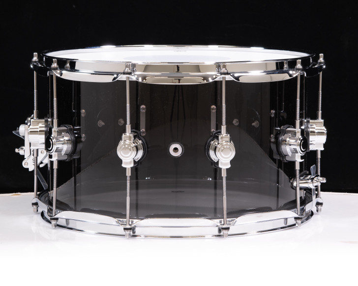 DW Acrylic Design Series Drum 8" x  14" Snare  - Smoke (Single Row)