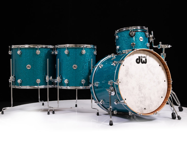 DW Collector's 4pc Maple/Mahogany Kit - Teal Glass (1280031 )