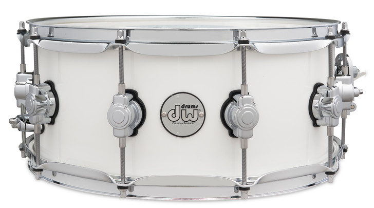 DW Design Series 6x14 Maple Snare Drum - Gloss White DDLG0614SSWH