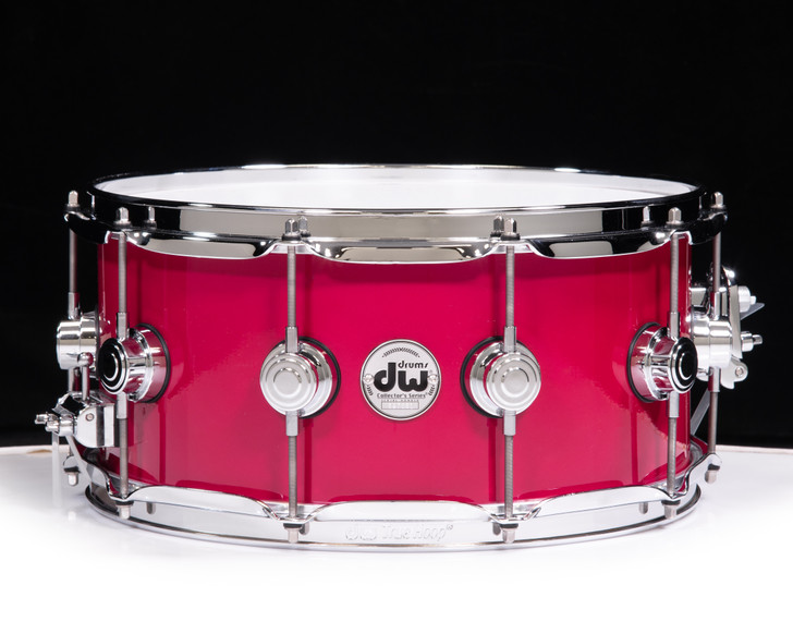 DW Collector's Series 6.5x14 Brass Snare - Neon Magenta