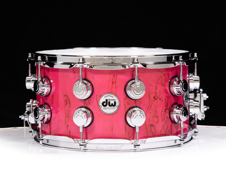 DW Collector's 7x14 Birch Snare - Candy Pink over Kurillian Birch