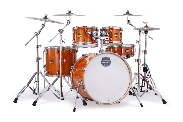 Mapex Mars Maple 5pc Rock Shell Pack - Glossy Amber - CymbalFusion.com