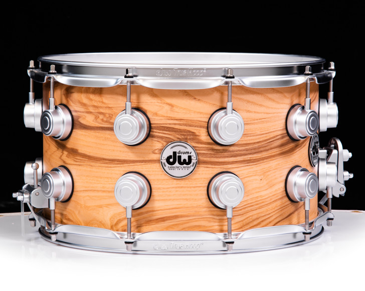 DW Collector's Series SSC Maple 8x14 Snare Drum Olive Ash Burl