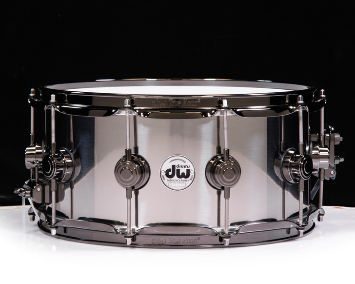 DW Collector's Stainless Steel 6.5x14 Snare Drum w/Black Nickel HW 