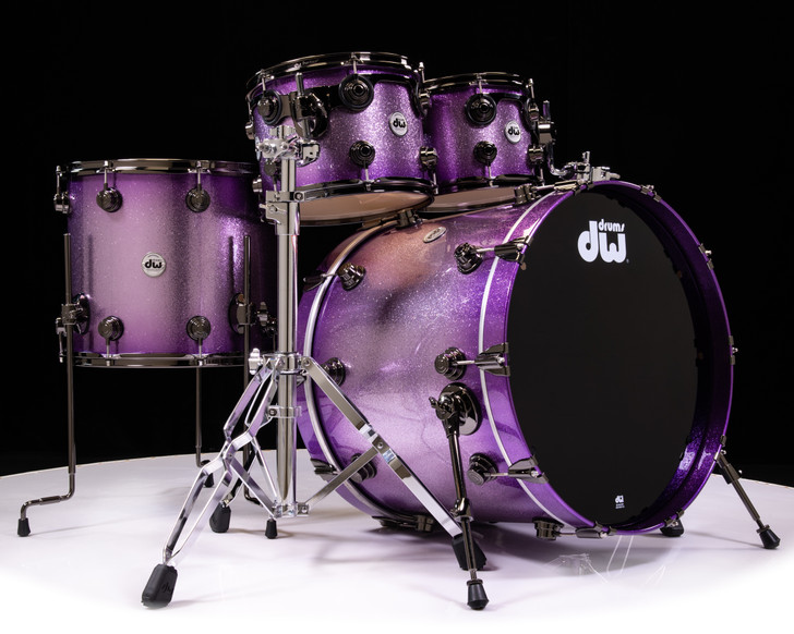 DW Collector's 4pc SSC Maple Kit- Lavender Glitz w/ Black Nickel