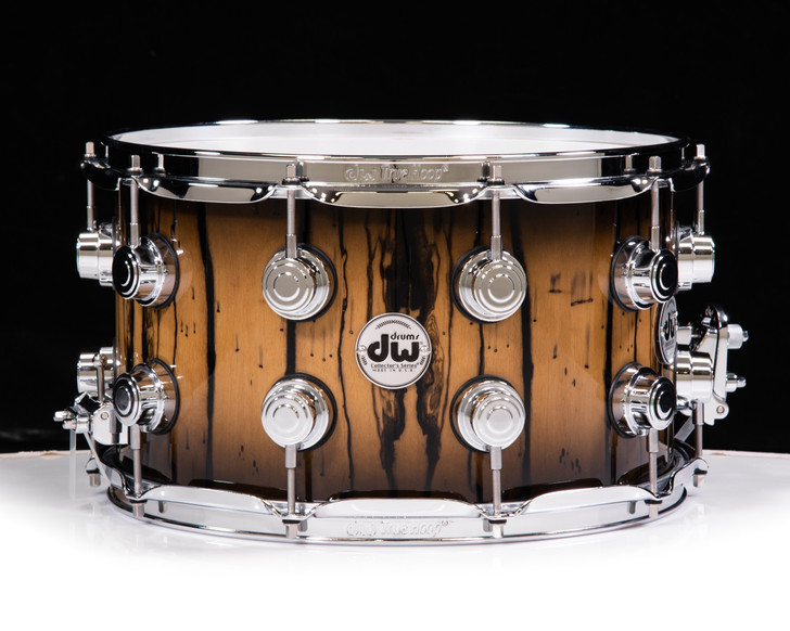 DW Collector's Series Ivory Ebony 8x14 Snare Drum Candy Black Burst