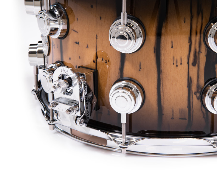 DW Collector's Series Ivory Ebony 8x14 Snare Drum Candy Black Burst