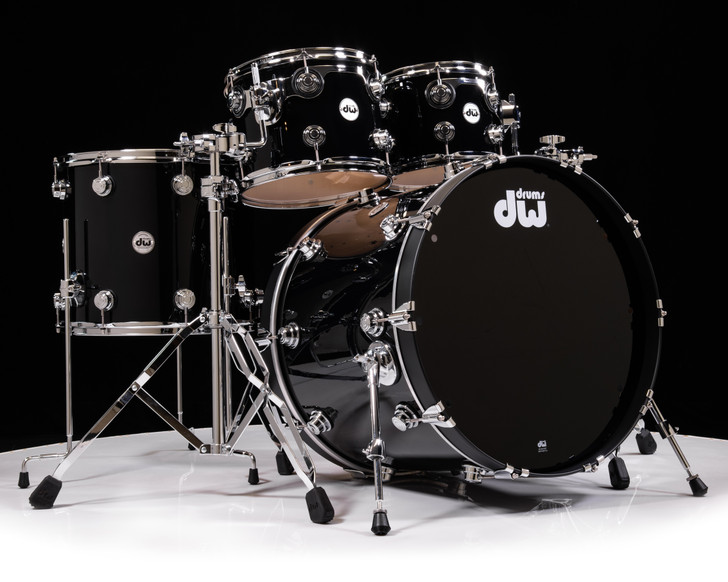 DW Collector's 4pc Maple Kit - Gloss Black w/ Chrome HW 10/12/16/22