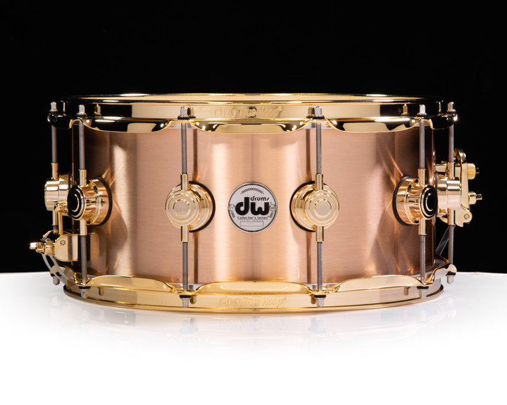 DW Collector's 6.5x14 Brushed Bronze Snare Drum Gold Hardware