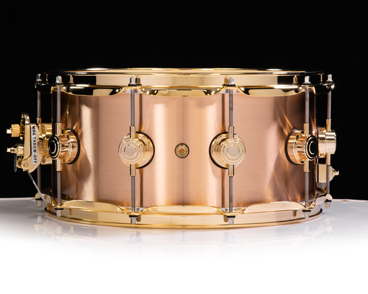 DW Collector's 6.5x14 Brushed Bronze Snare Drum Gold Hardware