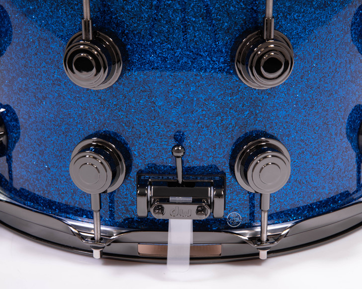 DW Collector's SSC Maple 8x14 Snare - Blue Glass w/Black Nickel HW