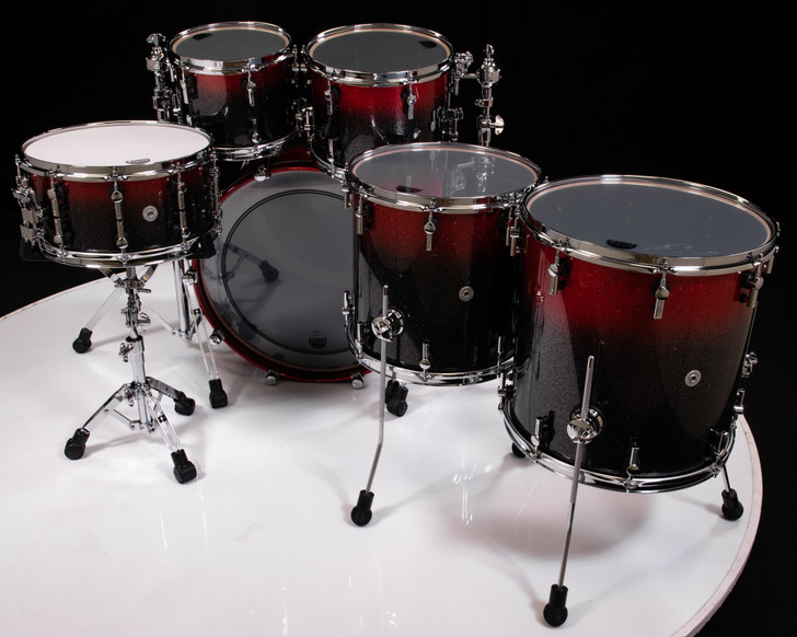 Sonor SQ2 6pc Medium Beech Kit - Black to Red Sparkle