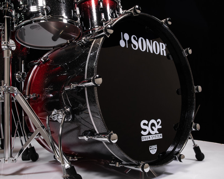 Sonor SQ2 6pc Medium Beech Kit - Black to Red Sparkle