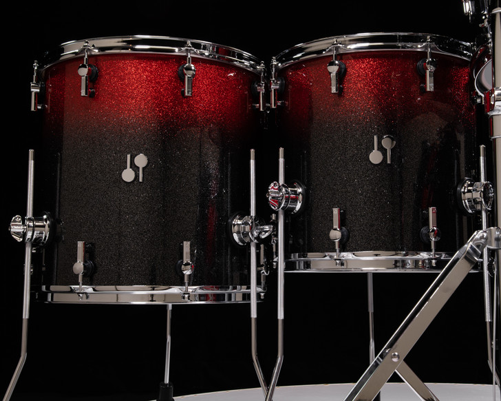 Sonor SQ2 6pc Medium Beech Kit - Black to Red Sparkle