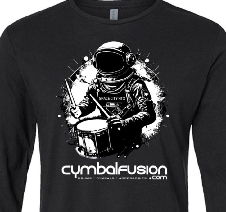 CymbalFusion.com T-Shirt Black Long Sleeve Spaceman