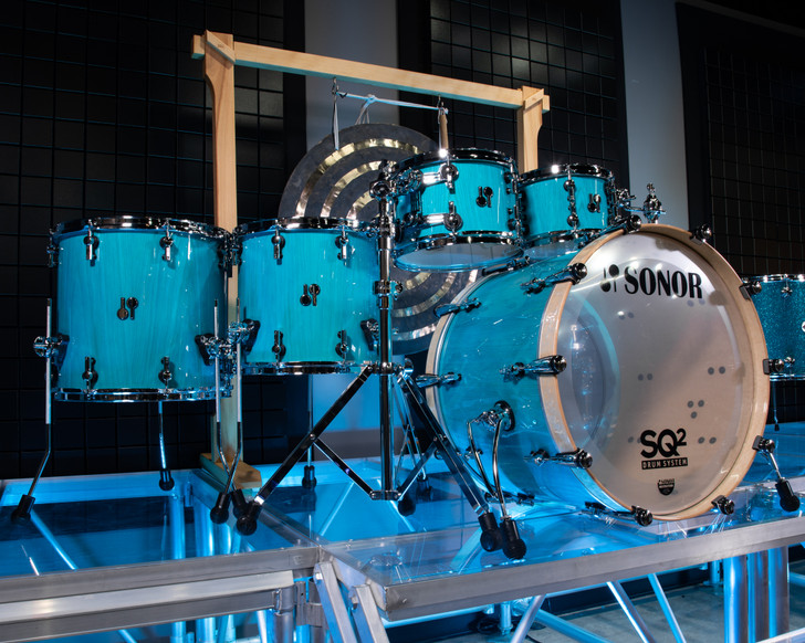 Sonor SQ2 6pc Maple Kit - Vintage Azure w/ Birdesye Maple Hoops