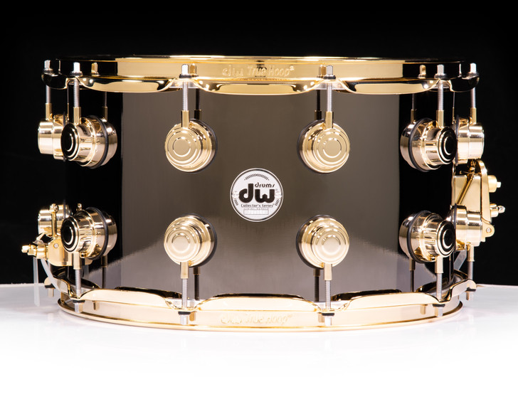 DW Collector's Series 8x14 Black Nickel over Brass Snare Gold Hardware