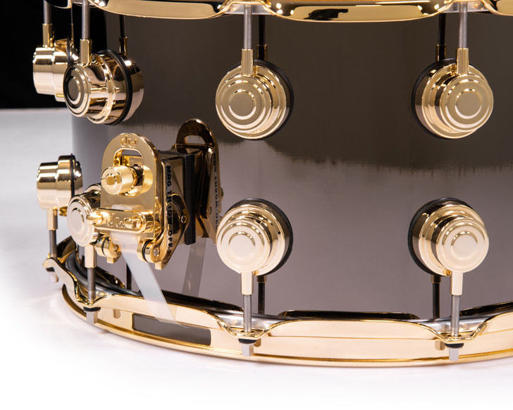 DW Collector's Series 8x14 Black Nickel over Brass Snare Gold Hardware