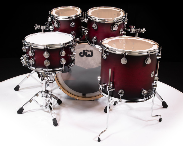DW Collector's 5pc SSC Maple Kit - Cherry to Ebony Satin Oil Burst