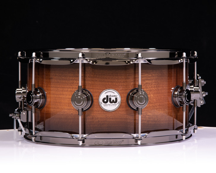DW Collector's 6.5x14 Mahogany Spruce Snare - Candy Black Burst