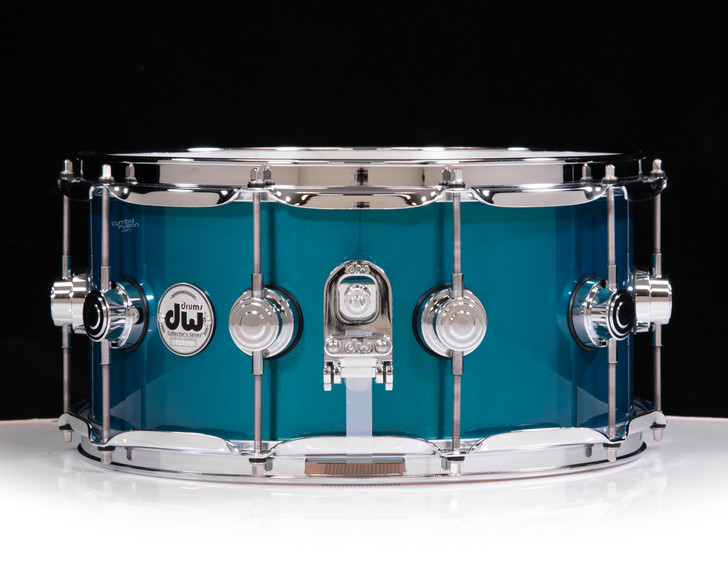 DW Collector's 6.5x14 SSC Maple Snare - Solid Turquoise-Green Metallic