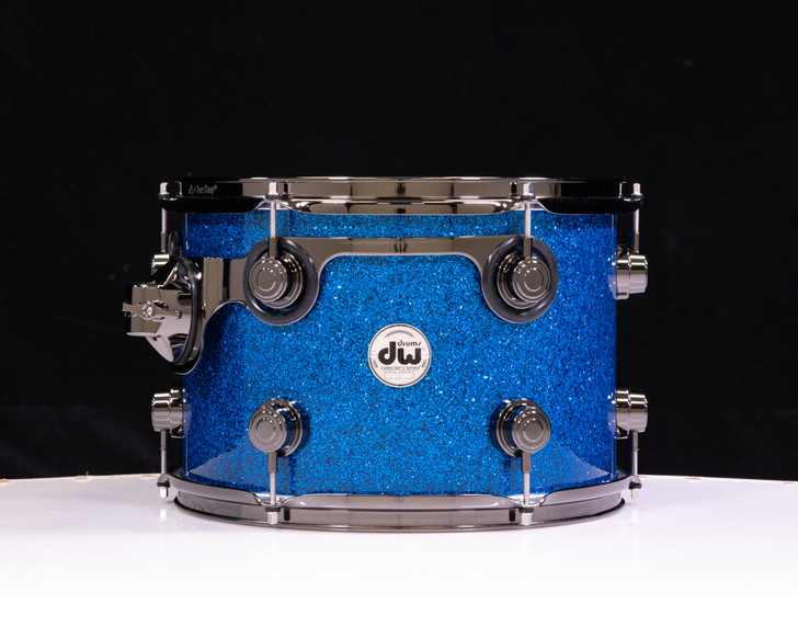 DW Collector's 333 Maple 9x13 Tom - Blue Glass w/Black Nickel HW