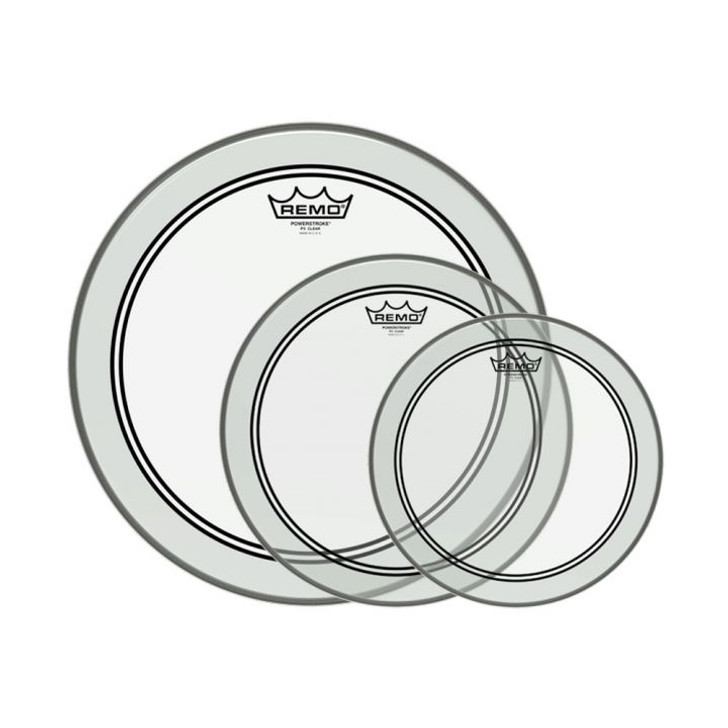 Remo P3 Powerstroke Clear 3 Piece Tom Pack - 10/12/16