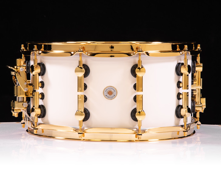 Sonor SQ2 14"x7" Medium Maple Snare - Creme White w/ Gold Hardware