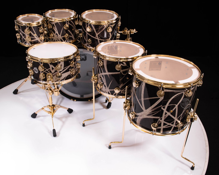 DW Collector's 7pc SSC Maple Kit - Smoke Glass Contrails w/Gold HW