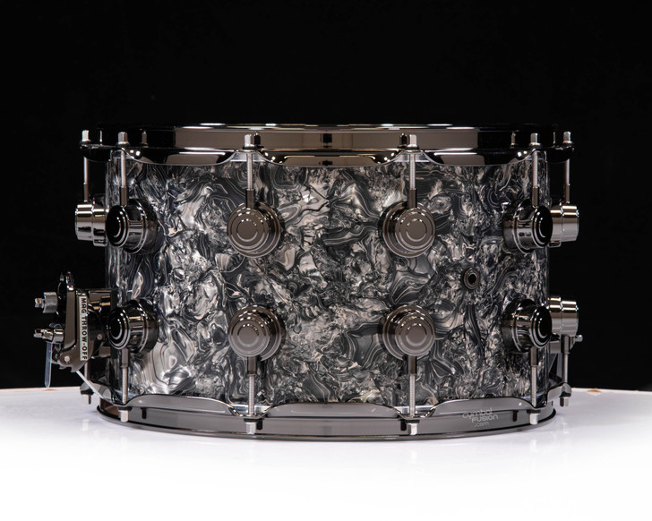 DW Collector's 8x14 SSC Maple Snare - Silver Abalone w/Black Nickel